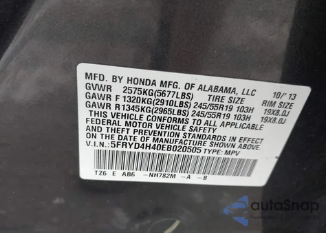 2014 Acura Mdx Technology Package z USA, uszkodzony, nr VIN 5FRYD4H40EB020505